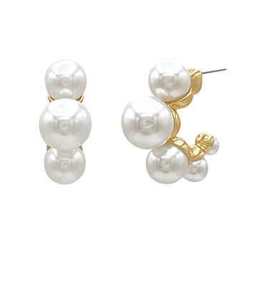 Moonlit Pearl Hoop Earrings