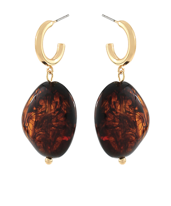 Stone & Strand Drop Earrings