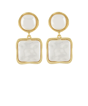 Dome & Square Drop Earrings