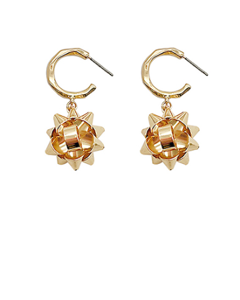 Holiday Time Gold Huggie Earrings