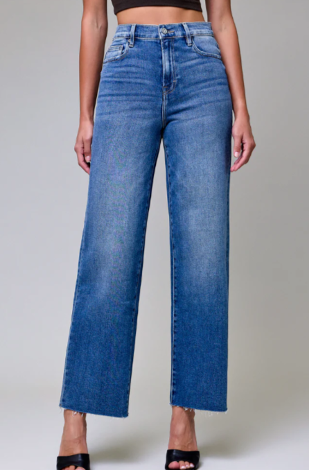 Logan Medium Dark High Rise Dad Denim