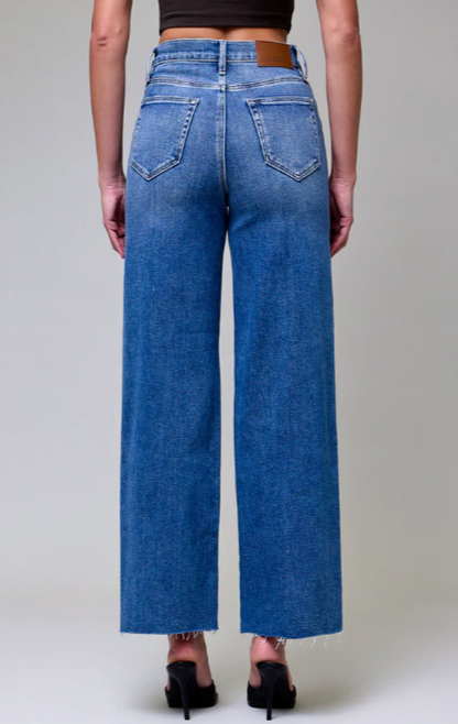 Logan Medium Dark High Rise Dad Denim