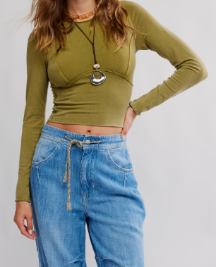 Protagonist Long Sleeve Green Moss Top