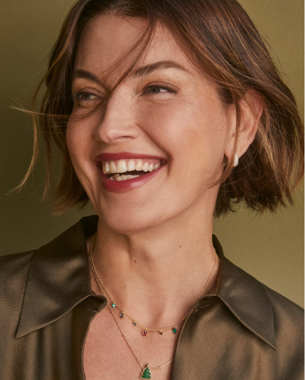 Cailin Gold Delicate Strand Necklace in Multi Mix