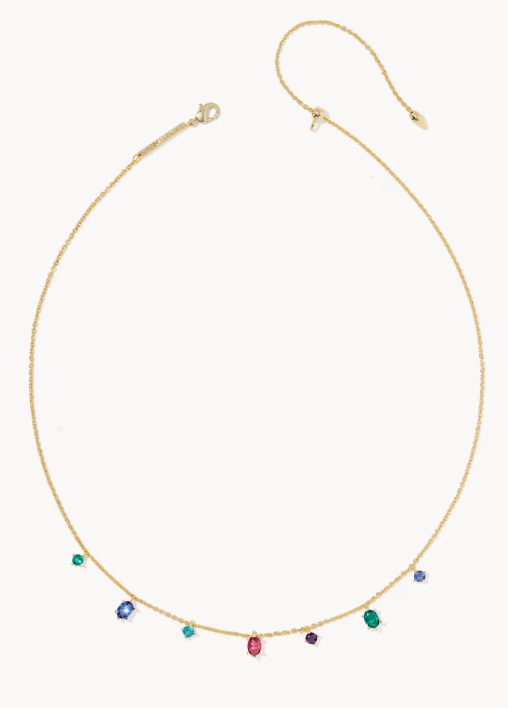 Cailin Gold Delicate Strand Necklace in Multi Mix