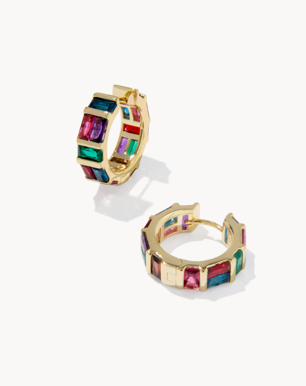 Jamie Gold Huggie Earrings in Multi Mix