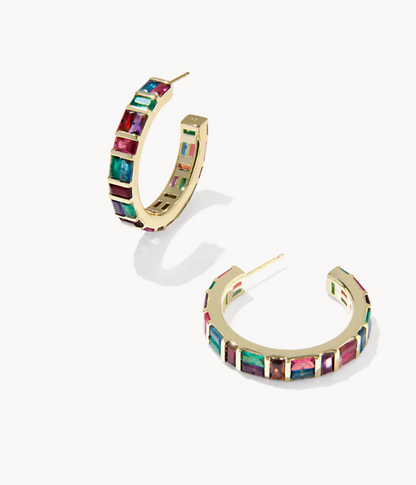 Jamie Gold Hoop Earrings in Multi Mix