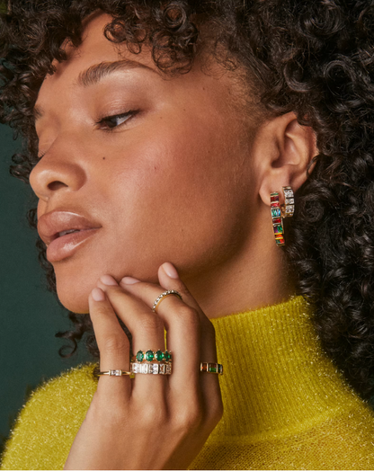 Jamie Gold Hoop Earrings in Multi Mix