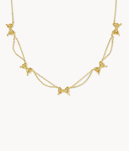 Bow Gold Strand Necklace