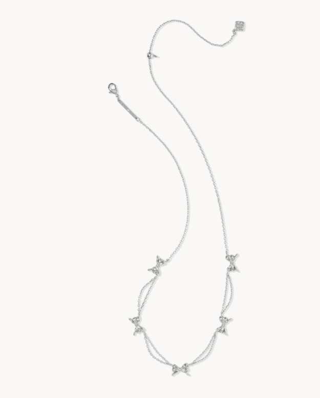 Bow Silver Strand Necklace