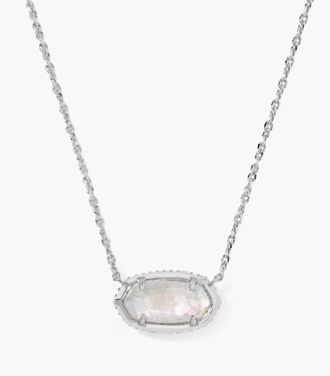 Elisa Bow Silver Short Pendant Necklace