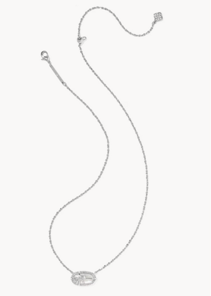 Elisa Bow Silver Short Pendant Necklace