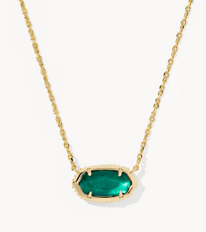 Elisa Bow Gold Short Pendant Necklace in  Pine Illusion