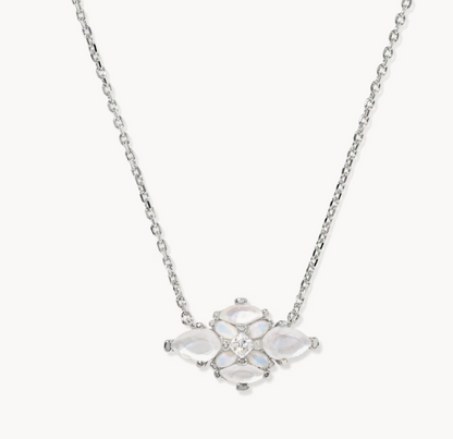 Abbie Silver Crystal Short Pendant Necklace