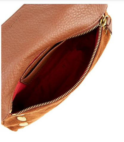 Dillon Small Chocolate Diamond Suede Crossbody Bag