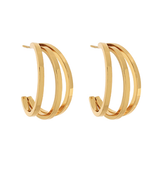 Trio Gold Hoop Earrings