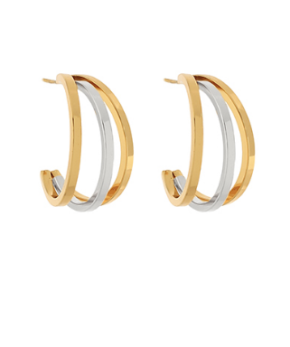 Trio Mixed Metal Hoop Earrings