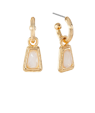 Trapezoid Stone Natural Dangle Earrings