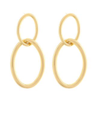 Linked Oval Drop Earrings
