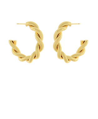 Twisty 14K Dip Huggie Earrings
