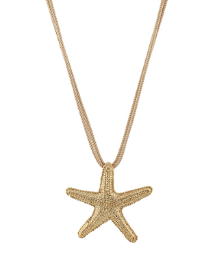 Silk Rope Starfish Necklace
