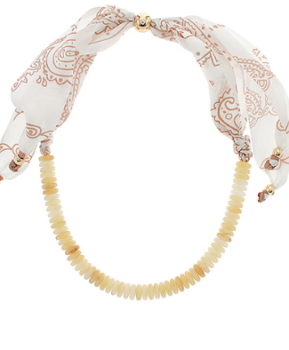 Beaded Bandana Beige Necklace
