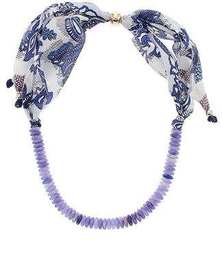 Beaded Bandana Blue Necklace