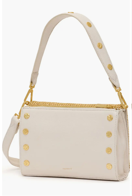 Montana Small Calla Lily White Raffia/Brushed Gold Handbag