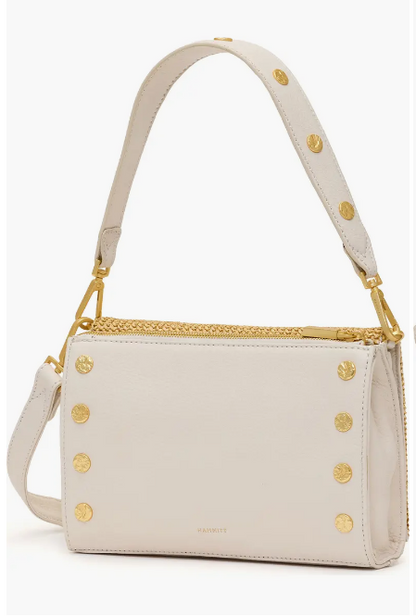 Montana Small Calla Lily White Raffia/Brushed Gold Handbag