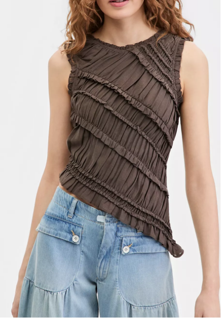 Pink Sands Chocolate Smocked Top