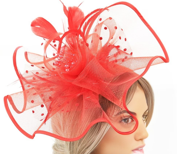 Triple Crown Red Fascinator
