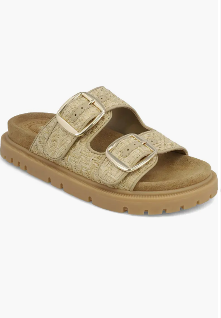 Monica Natural Raffia Platform Sandal