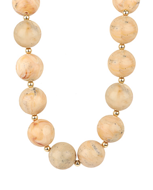 Keep It Coming Beige Necklace