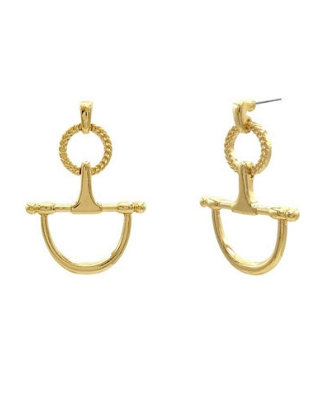 Horsebit Gold Drop Earrings