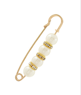 Pearl & Pave Pin Brooch