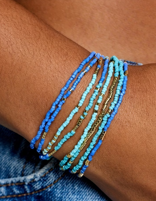 Happy Vibes Blue Bracelet Set