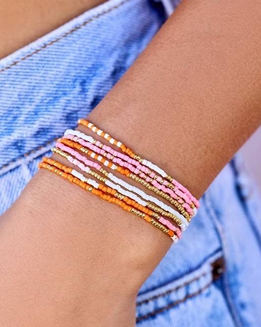 Happy Vibes Pink Bracelet Set