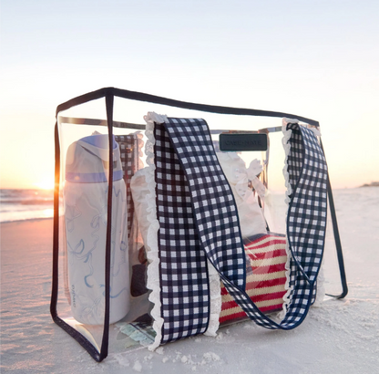 Jelly Navy Gingham Tote Bag PRE-ORDER