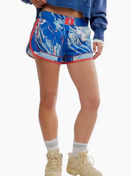 Varsity Blues Marbled Bright Blue Shorts