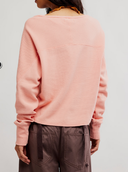 Jess Long Sleeve Coral Kiss Top