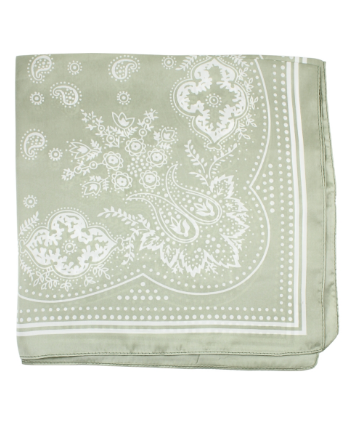 Antique Paisley Sage Bandana Scarf