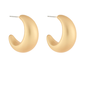 Trina Matte Gold Hoop Earrings