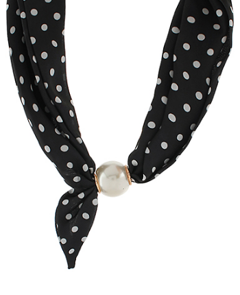 High Society Black Scarf Necklace