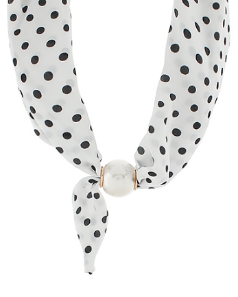 High Society White Scarf Necklace