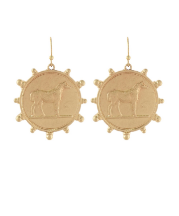 Equestrian Sunburst Drop Earrings