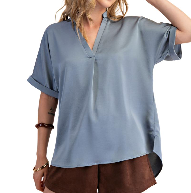 Perfectly Framed Blue Top