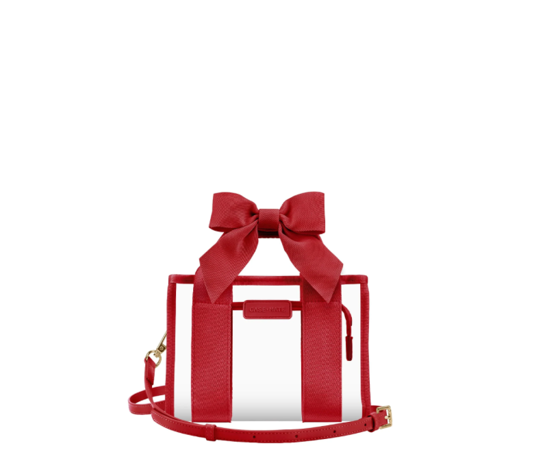 Jelly Varsity Red Bow Clear Stadium Bag