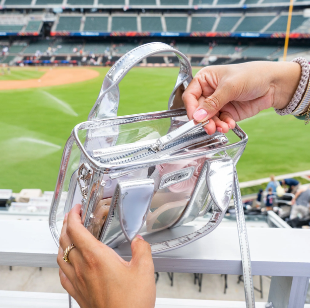 Jelly Silver Chrome Clear Stadium Bag