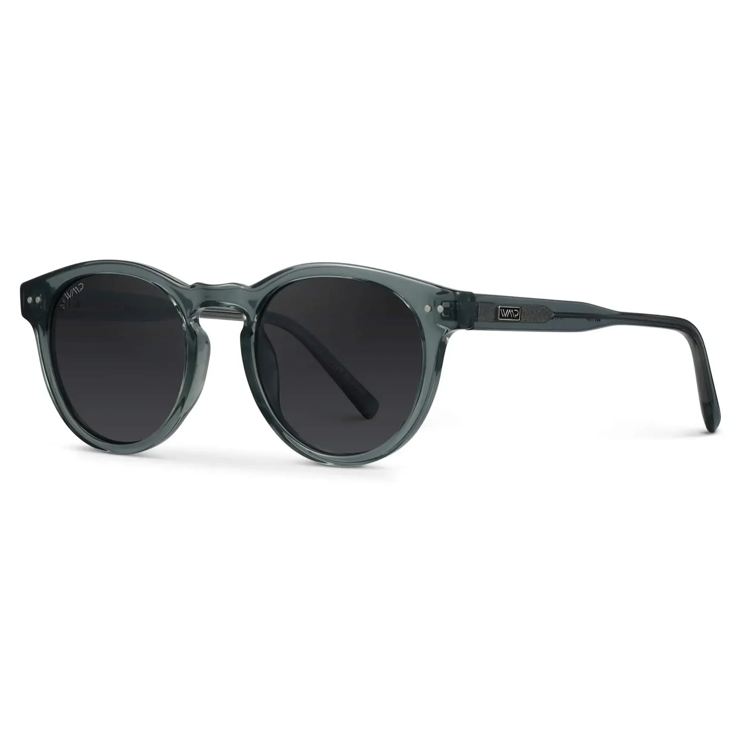 Tate Crystal Blue Frame / Black Lens Polarized Sunglasses