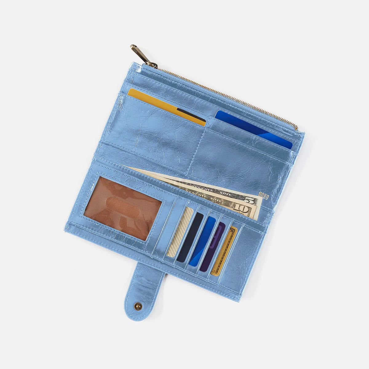 Dunn Faded Denim Continental Wallet